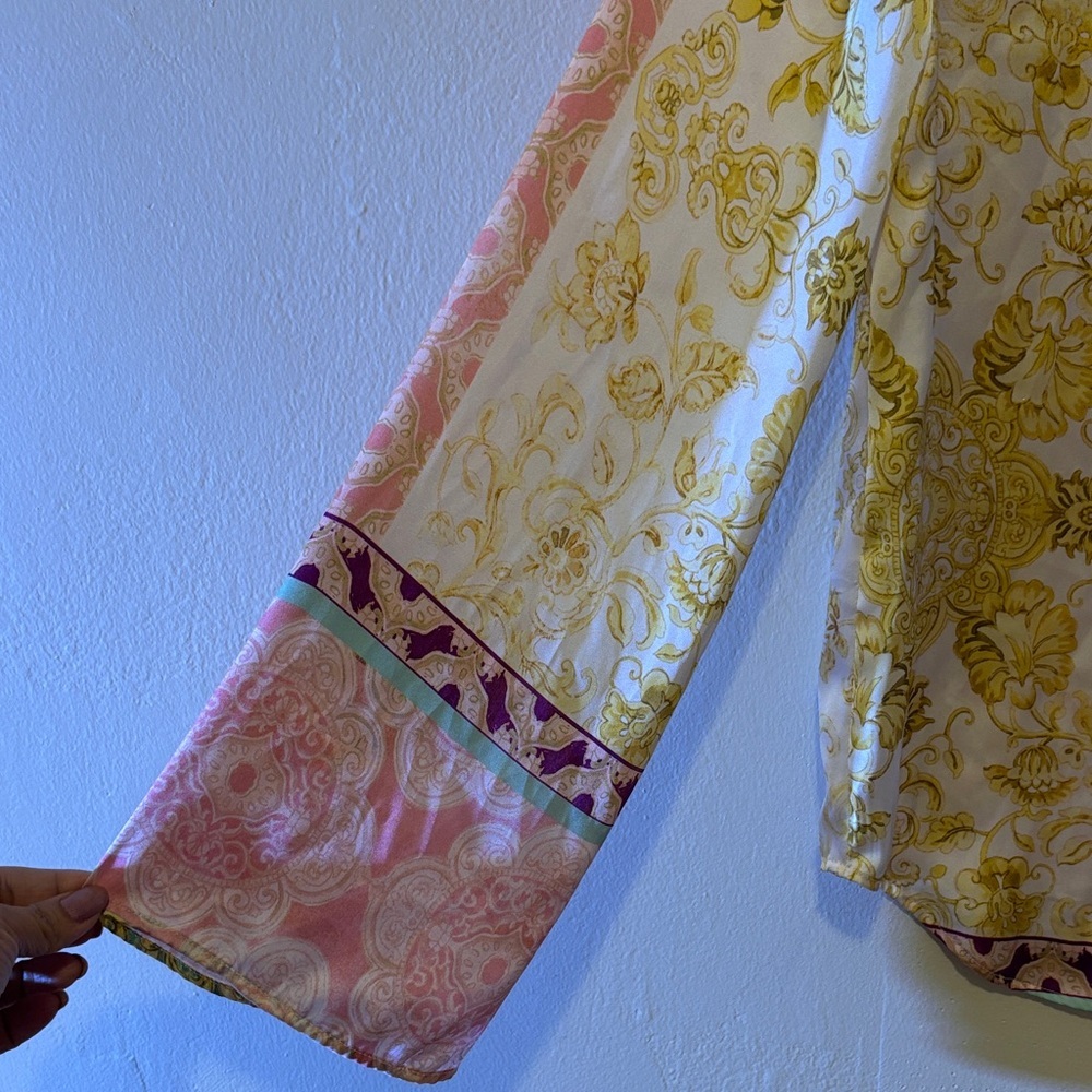 Zara Multicolor Patchwork Button Down Shirt - image 2